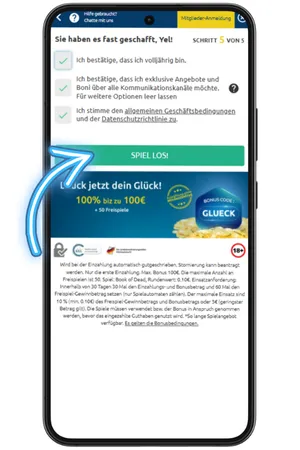 Bestätigen Sie Ihr Alter und stimmen Sie der Verarbeitung zu