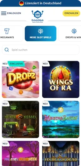 Drückglück neu slots
