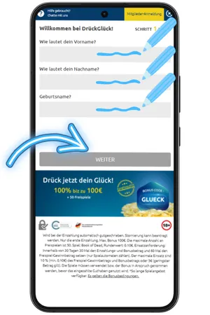 Geben Sie Ihren Vor- und Nachnamen ein